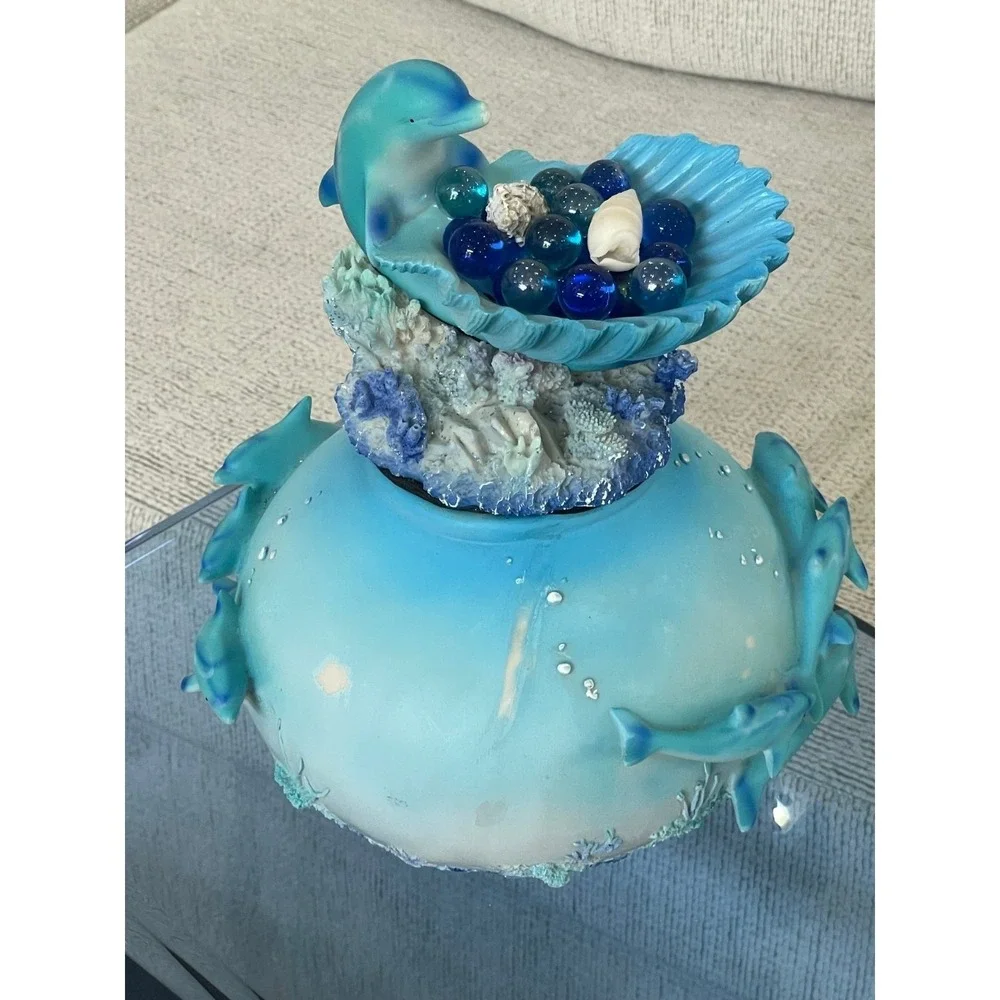 Dolphin Statue Water Shells Holder 3D dolphins 10